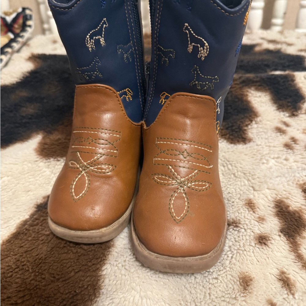 Kids Brown and Blue Boots